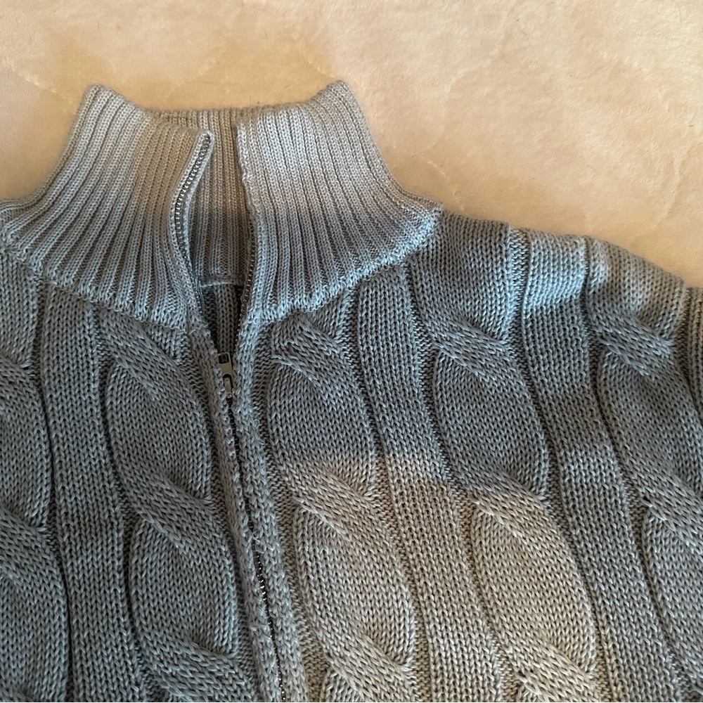 Men’s Elegant Grey Cable Knit Turtleneck Sweater Brand New Never Worn